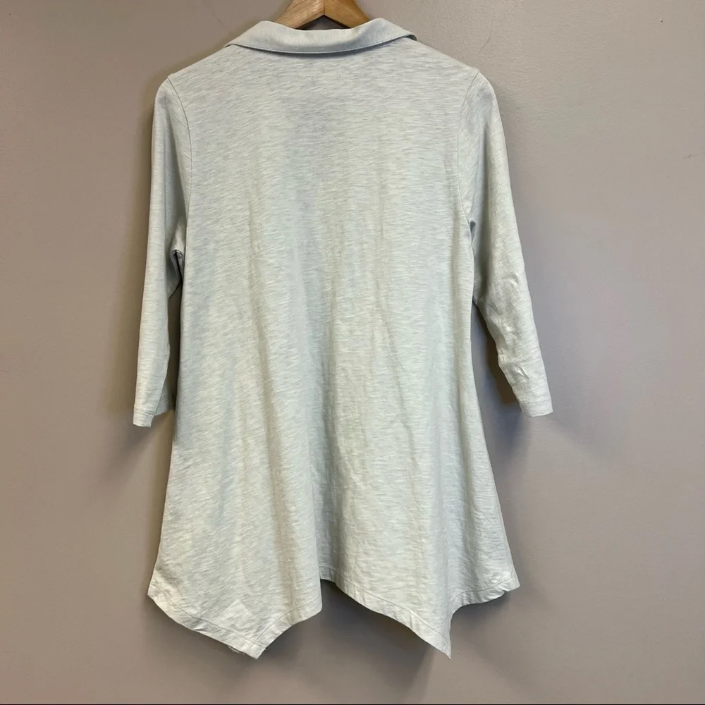 Soft surroundings Danielle button up tunic long sleeve cotton collared top small - Picture 3 of 11